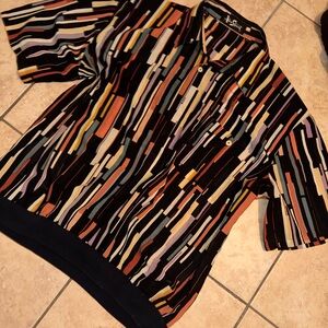 Alan Stuart Colorful Striped Polo Shirt